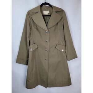 Michael Kors Academia Preppy Women's Long Trench Coat Sage or Olive Green S